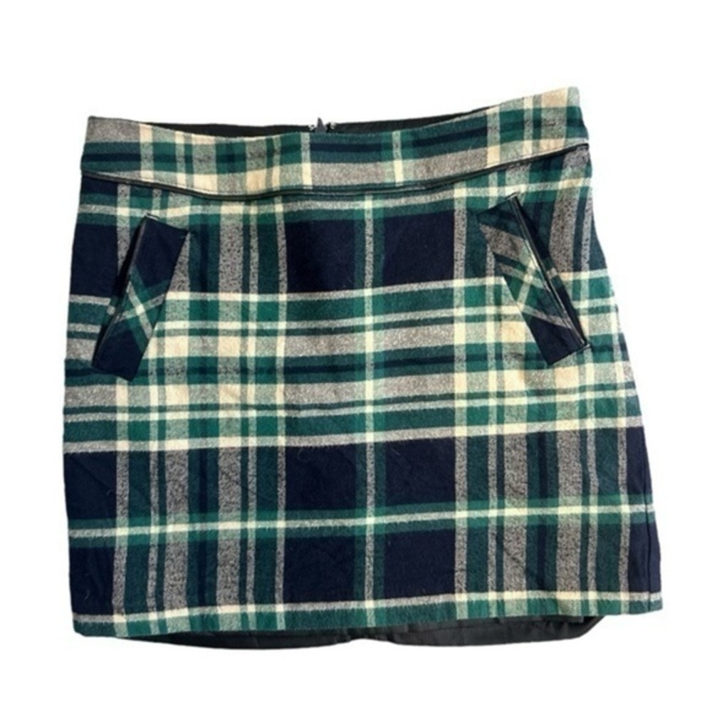 Tommy Hilfiger Vintage Green and Blue Plaid Skirt Size 6